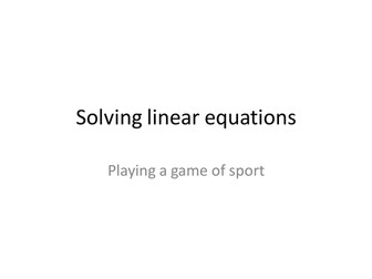 Solving linear equations