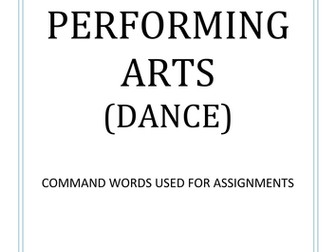 BTEC Dance Command Words to Display