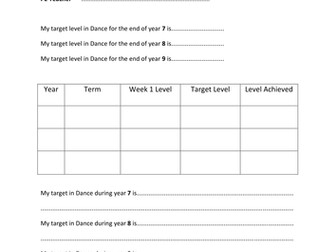 Dance Assessment Record Sheet