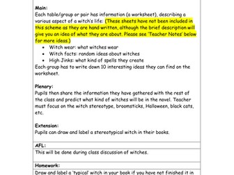 The Witches by Roald Dahl: SoW and Resources
