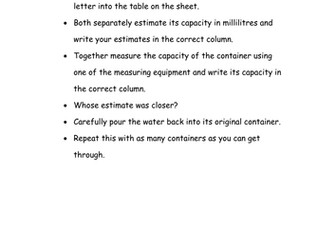 Capacity Carousel Activities