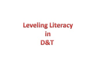 LEVELLING LITERACY