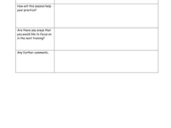 Evaluation form after training