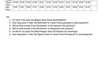 Pirate 24hr Clock Timetables