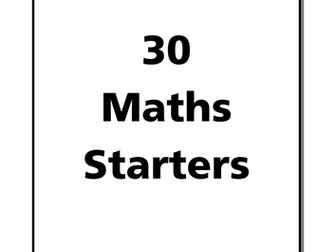 30 Maths Puzzles Lesson Starters