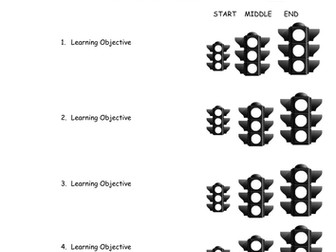 Self assessment Traffic Light Starter and plenary