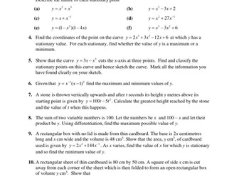 KS5 Maths Core 1  Applications of Differentiation