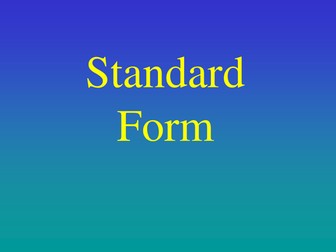KS4 Maths Number: Standard Form