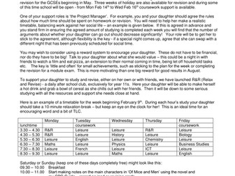 Parental survival in the GCSE year.