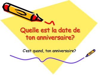 Mon anniversaire/My birthday in French