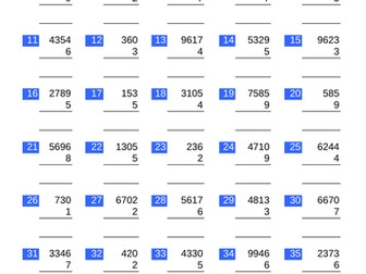 20 minutes practice - short multiply (234 x 6)