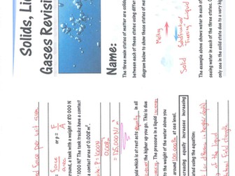 IGCSE Solids, Liquids & Gases Revision Booklet