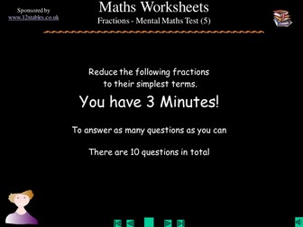 KS3 maths Simplifying fractions Assessments