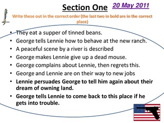 Of Mice and Men Section 1 Lessons
