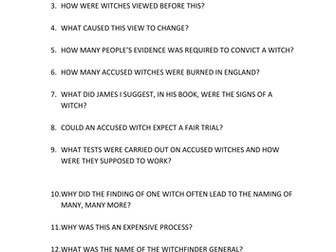 Enquiry: Witchcraft in the 17th Century
