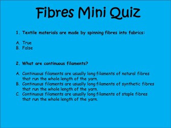 Fibres Mini Quiz