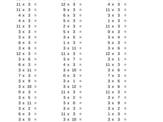 worksheet generator times tables
