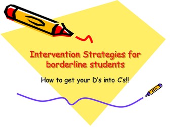 Intervention strategies for C/D borderline pupils