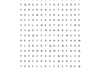 Chemical Reactions Wordsearch