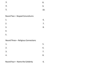 End of Year Quiz - With Answers! 2011-2012