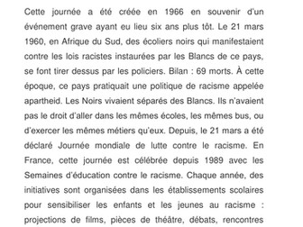 Article - Non au Racisme!