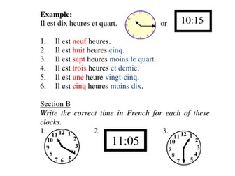 Telling the time worksheet