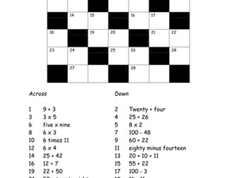 Numerical Crossword