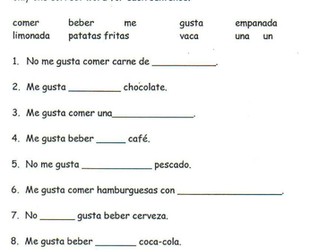 ¿Qué te gusta comer y beber?