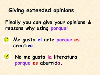 Las asignaturas with opinions using porque