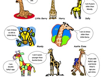 Finding the ages of a family of giraffes