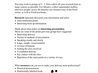 Special Dietary Needs activity.