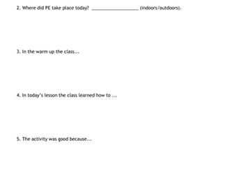 Non-Participation Record Sheets