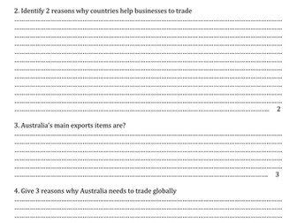 Globalisation test and notes on TNCs