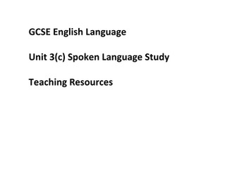 Spoken Language Study Controlled Assessment SoW