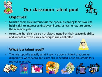 New classroom set up: 'TALENT POOL'