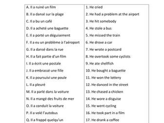 French Passé Composé Practice Mr Beans Holiday