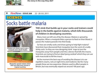 Look Closer at 'Socks battle malaria' news report