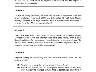 Management Style Role Plays