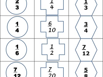 KS3 - Ordering Fractions Cards - Revision