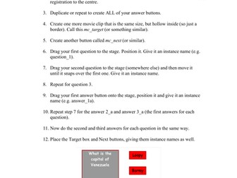 Drag and Drop Quiz In Flash