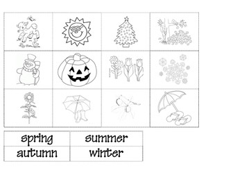Pictures of the seasons to sort