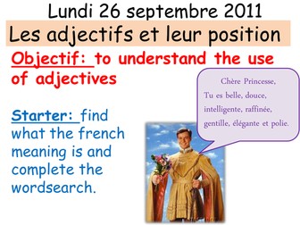 Les adjectifs et leur position