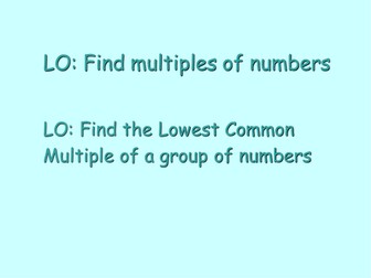Lowest Common Multiples