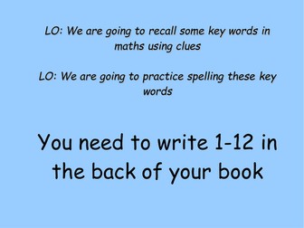 Maths Keyword Quiz