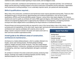 Construction, Architecture & Maintenance Sector