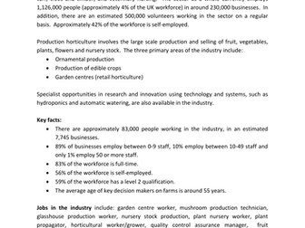 Agricultural Skills: Production Horticulture