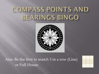 Compass Points and Bearings Bingo