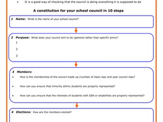 A School Council Constitution in 10 Steps
