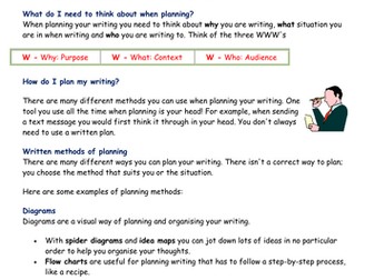 Planning writing