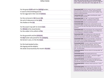 Lament by Gillian Clarke Notes Analysis Commentary